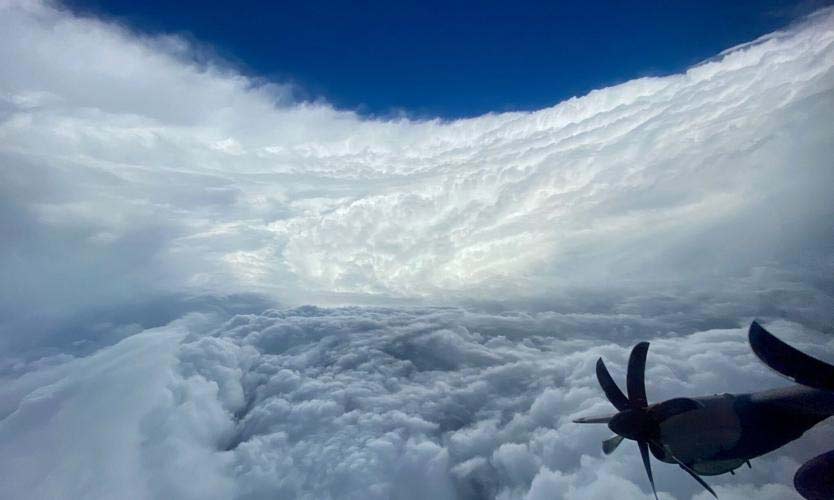 Flying through a hurricane