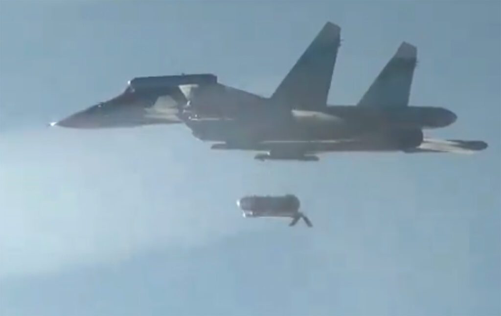 Deployment of the FAB-3000 bomb by Russia from the Su-34