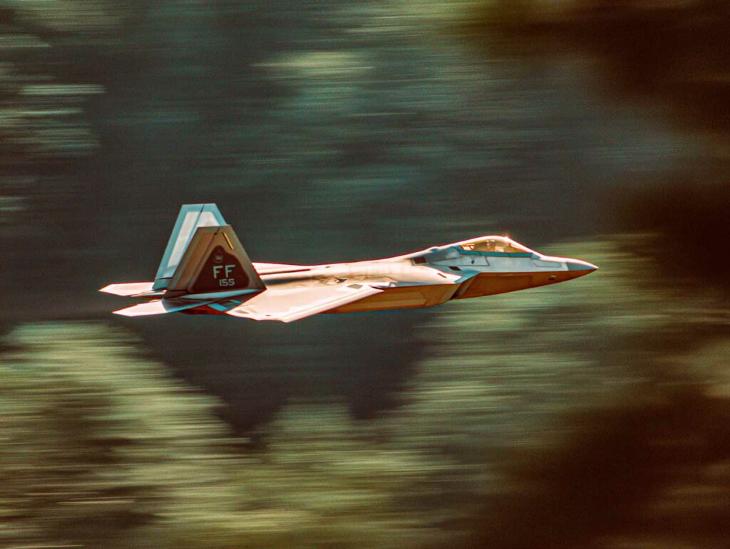 An F-22A Raptor sets a long-range firing record