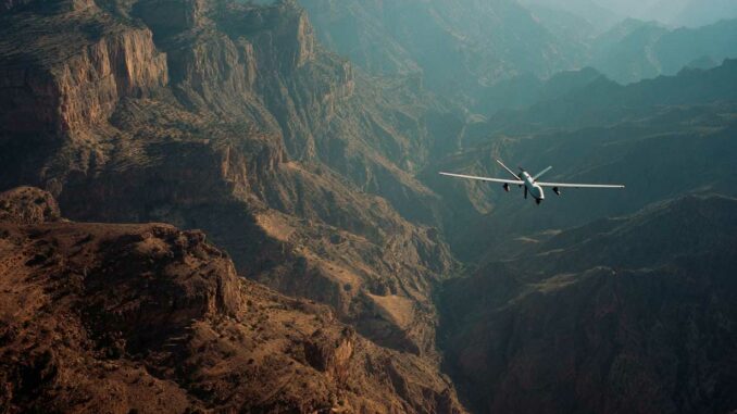 MQ9-Reaper-yemen-9 An MQ-9 drone tested in an air-to-air mission in Yemen with a Hellfire missile