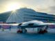 A Chinese twin-engine flying wing drone is unveiled in Changchun